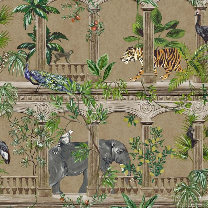 Tropical Animal Arches Wallpaper 