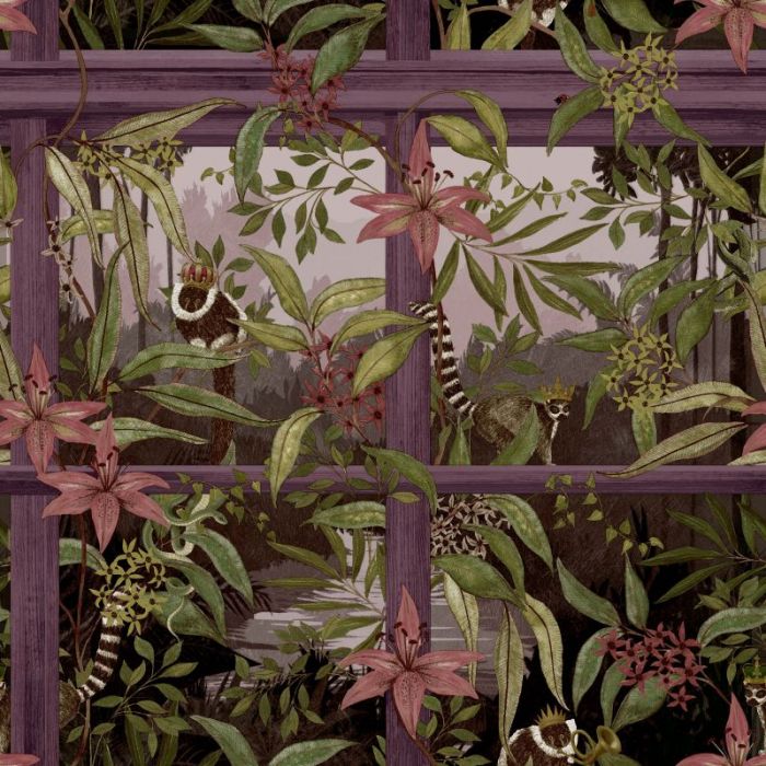 Tropical Animal Window Wallpaper