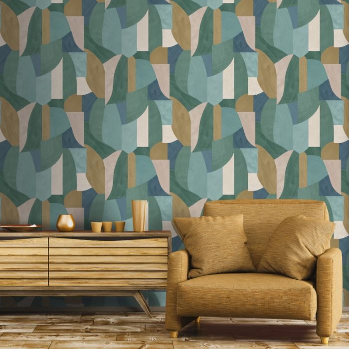 Ennedi Geometric Teal Wallpaper