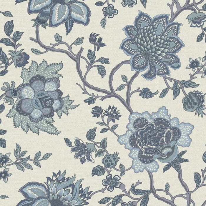 Regan Jacobean Wallpaper - Blue