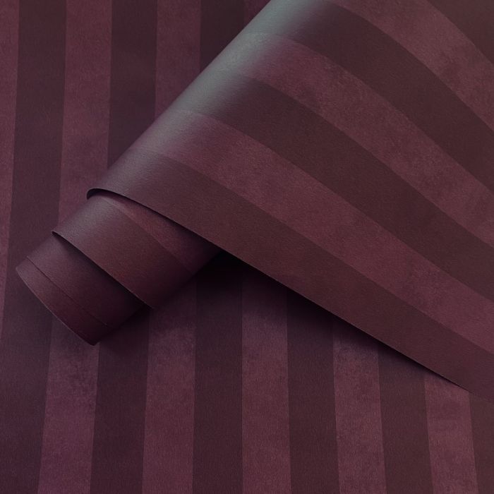 Aquila Striped Wallpaper - Berry