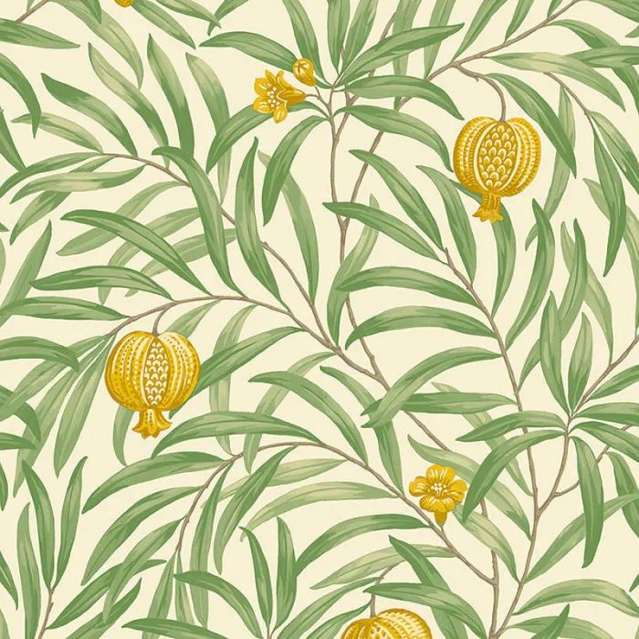 Pomegranate Leaf Wallpaper - Yellow/Green