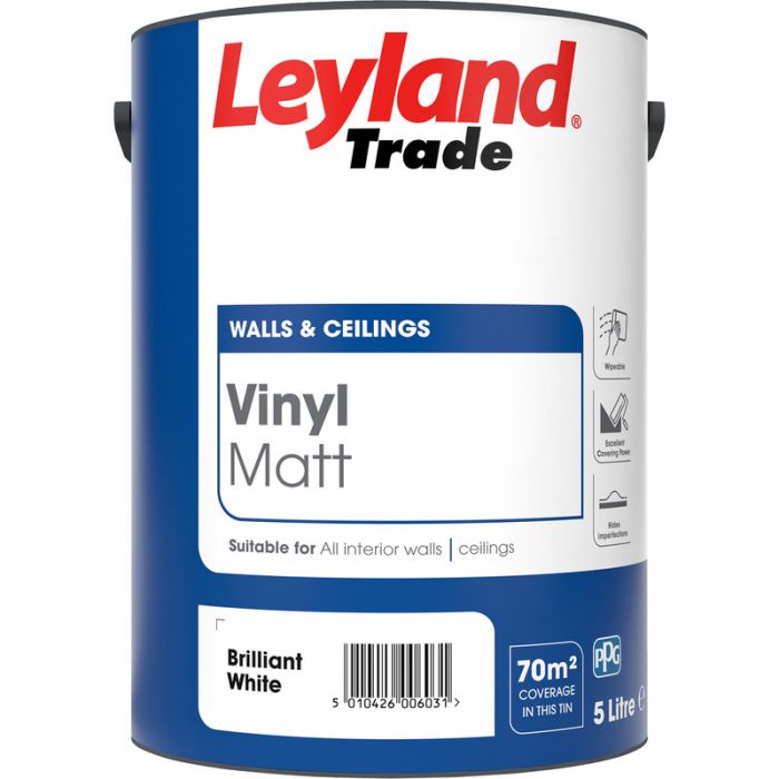 Leyland Trade Vinyl Matt Brilliant White 5L