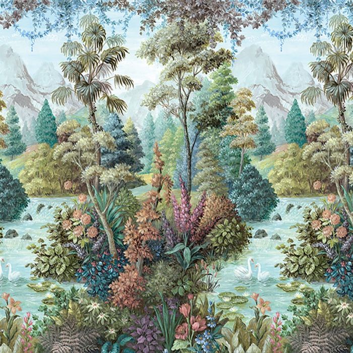 Xanadu Wild Floral Lake Mural