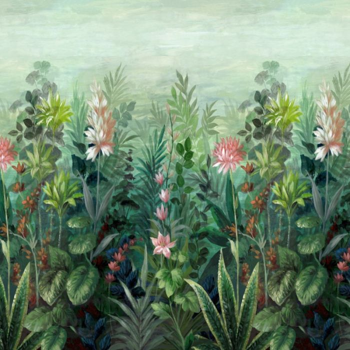 Primavera Botanical Mural Wallpaper Green
