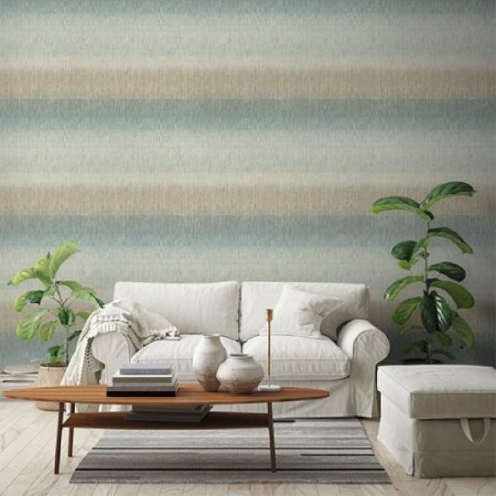 Nomad Grasscloth Ombre Textured Wallpaper Teal
