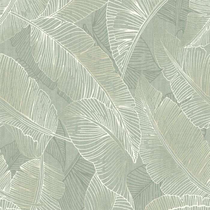 Anaya Textured Leaf Green Wallpaper