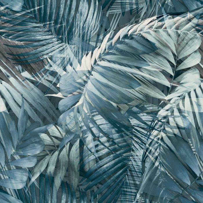 Antigua Palm Wallpaper Blue