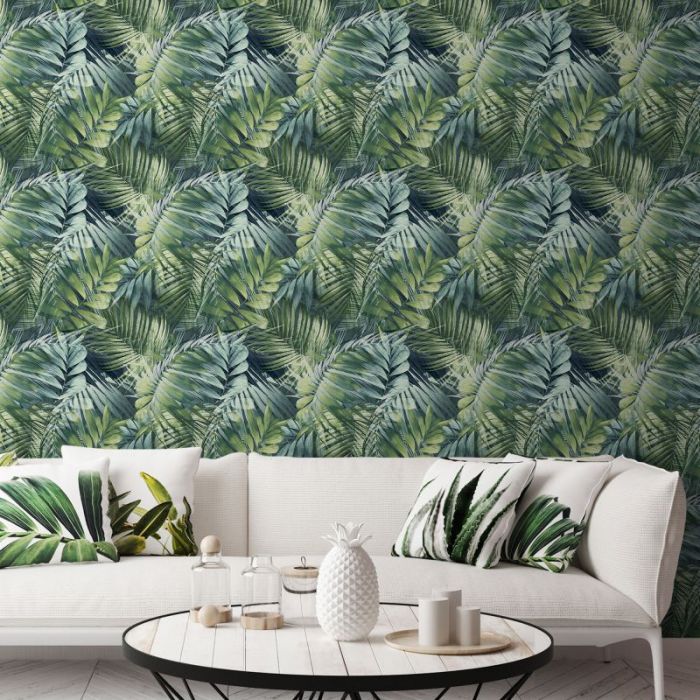 Antigua Palm Wallpaper Green
