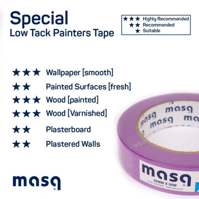 Masq Low Tack Painters Tape Purple - 50m