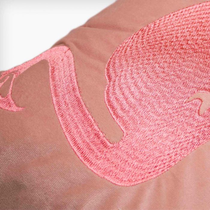 Malini Flamingo Pink Embroidered Cushion