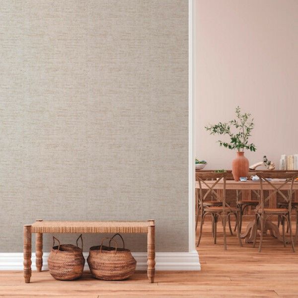 Textured Grasscloth Wallpaper Warm Grey