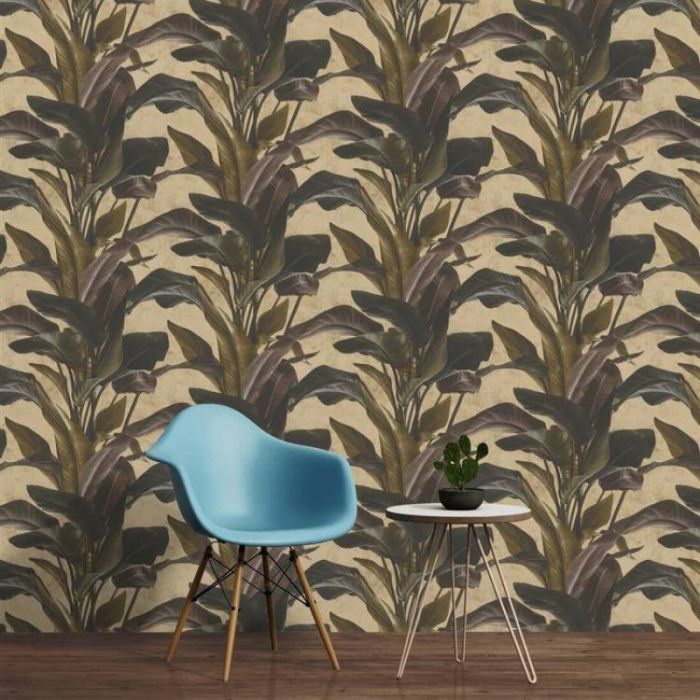 Metropolitan Palm Leaf Wallpaper Gold