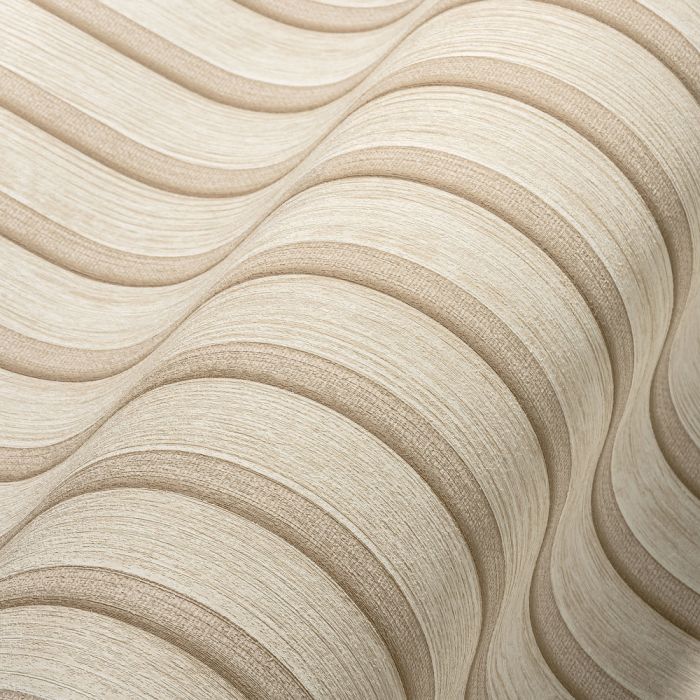 Wooden Slat 3D Wallpaper - Taupe
