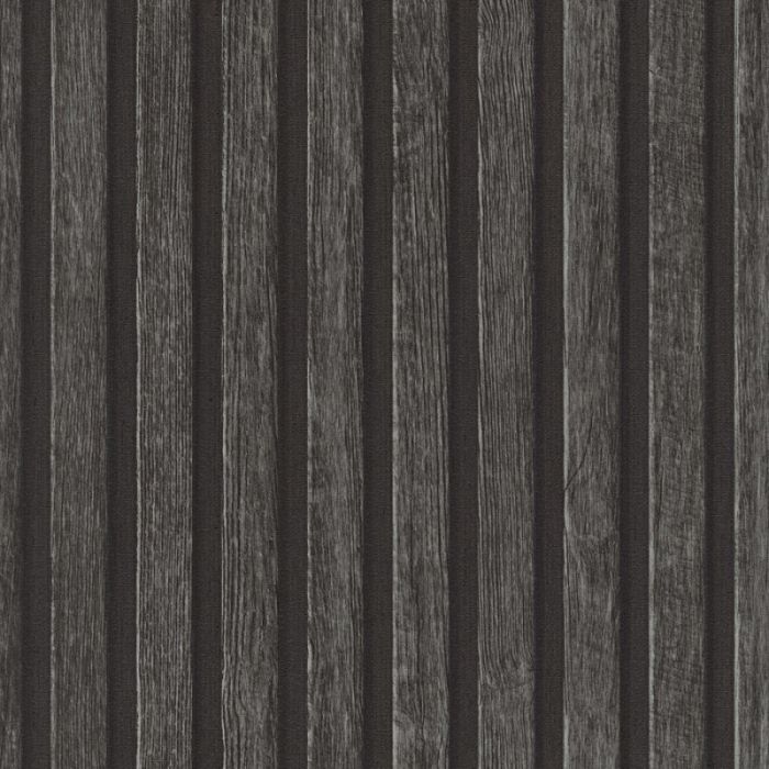 Wooden Slat 3D Wallpaper - Charcoal