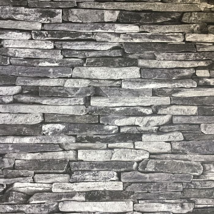 Slate Faux Brick Wallpaper Grey 