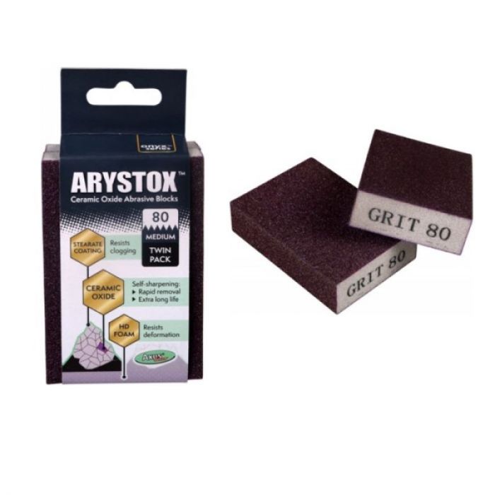 Axus ARYSTOX Ceramic Oxide Abrasive Sanding Blocks (Twin Pack)