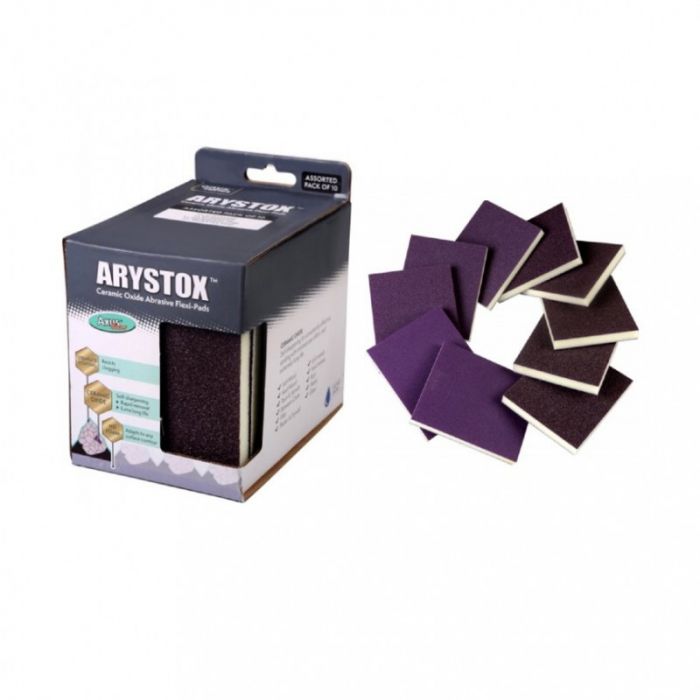 Axus Arystox Ceramic Oxide Abrasive Flexible Sanding Pads (Assorted Pack of 10)