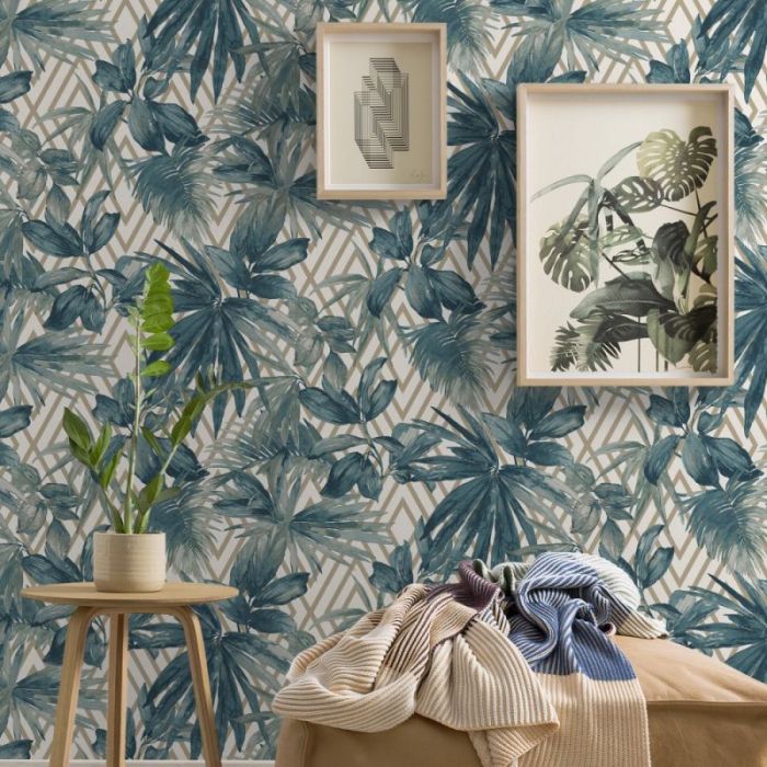 Forage Tropical Wallpaper Teal