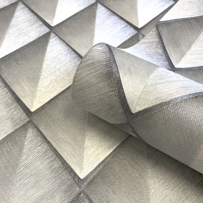 Callisto Luxury Grey & Silver Wallpaper