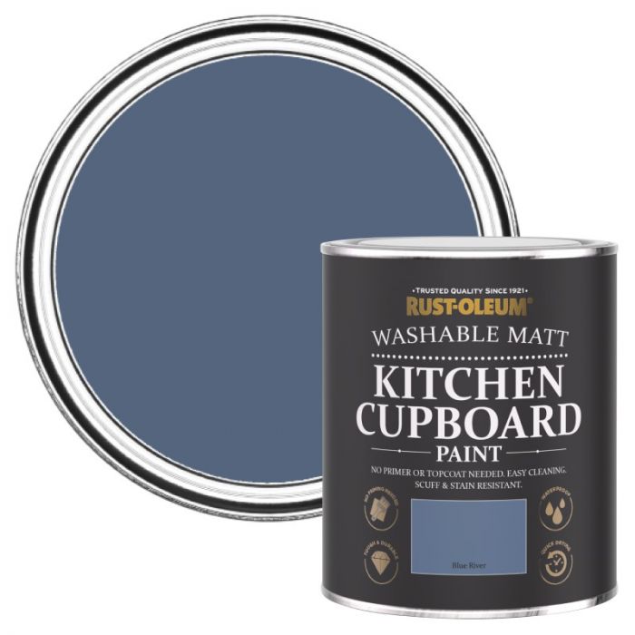 Rust-Oleum Matt Kitchen Cupboard Paint - Blue River 750ml
