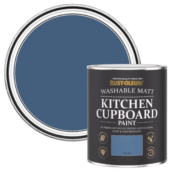 Rust-Oleum Matt Kitchen Cupboard Paint - Blue Silk 750ml