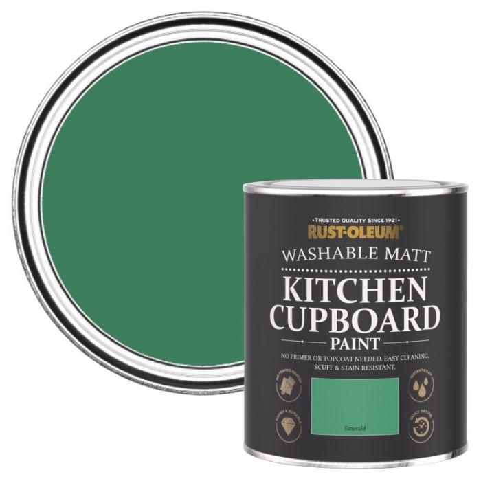 Rust-Oleum Matt Kitchen Cupboard Paint - Emerald 750ml