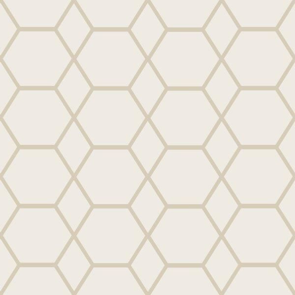 Casca Geometric Hex Metallic Wallpaper Gold