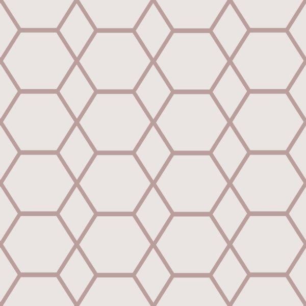Casca Geometric Hex Metallic Wallpaper Rose Gold