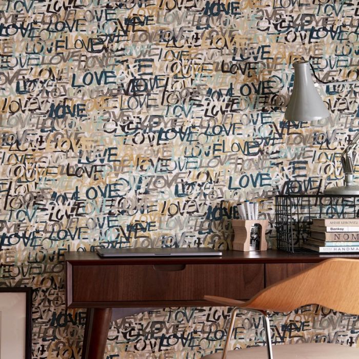 Ohpopsi Love Scribble Wallpaper Polished Cement