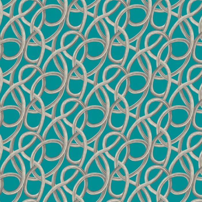Ohpopsi Twisted Geo Wallpaper Turquoise