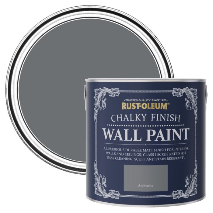 Rust-Oleum Chalky Finish Wall Paint - Mid-Anthracite 2.5L