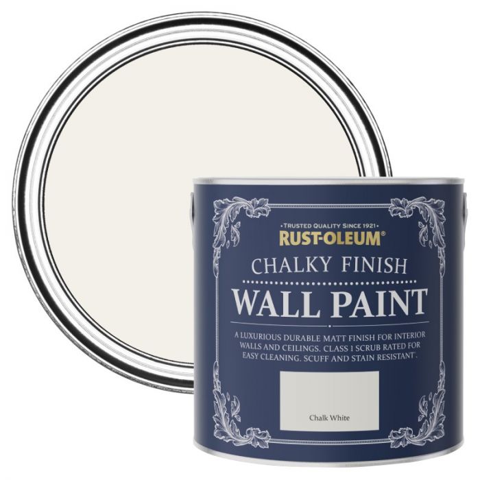Rust-Oleum Chalky Finish Wall Paint - Chalk White 2.5L