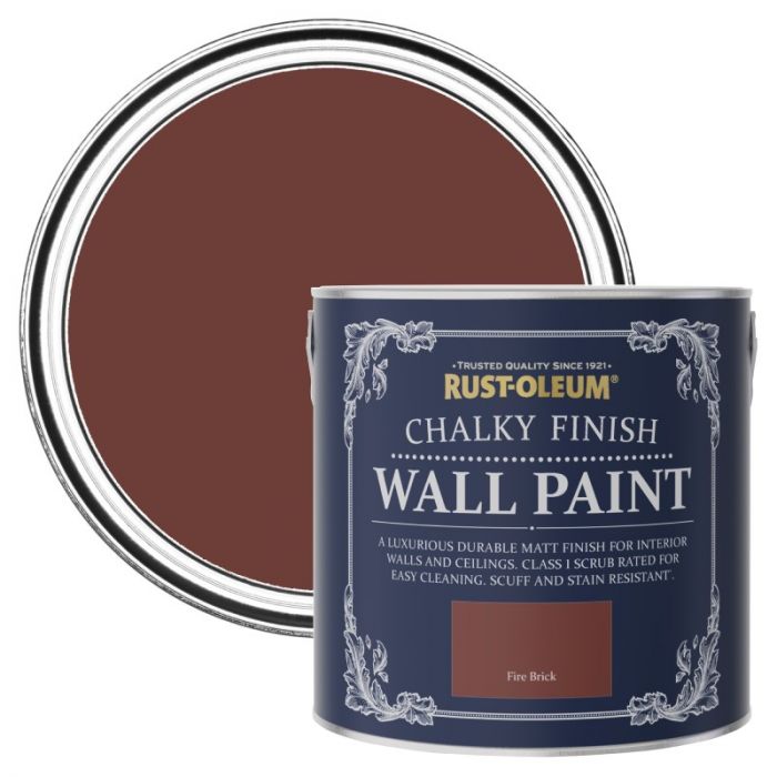 Rust-Oleum Chalky Finish Wall Paint - Fire Brick 2.5L