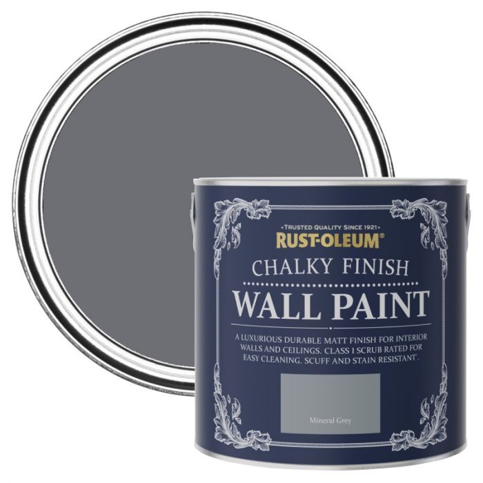 Rust-Oleum Chalky Finish Wall Paint - Mineral Grey 2.5L