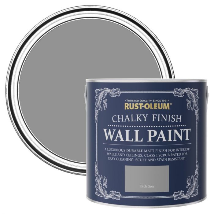 Rust-Oleum Chalky Finish Wall Paint - Pitch Grey 2.5L