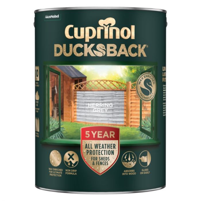 Cuprinol 5 Year Ducksback Fence & Shed Treatment - Herring Grey