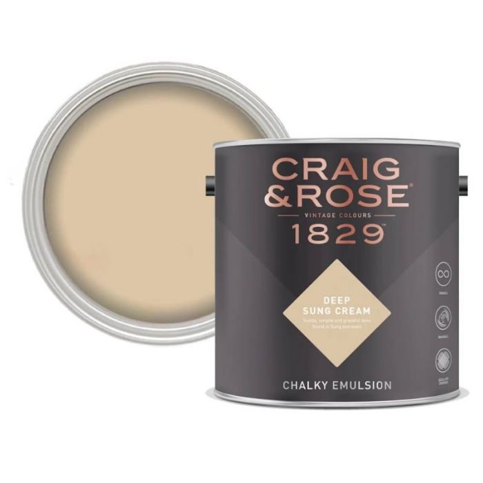 Craig & Rose Chalky Matt Emulsion Deep Sung Cream 