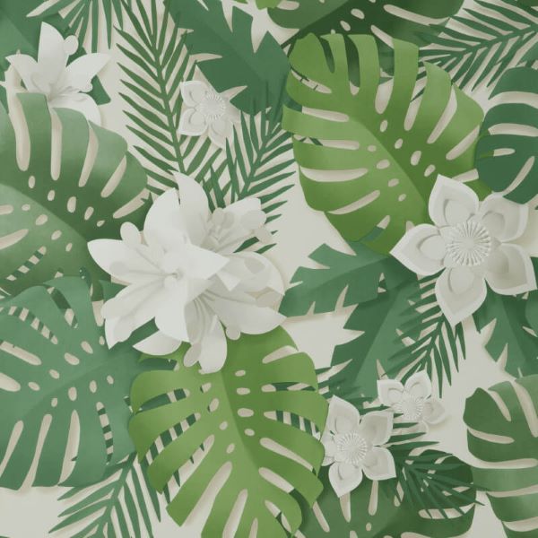 Dimensions Tropical 3D Wallpaper Green