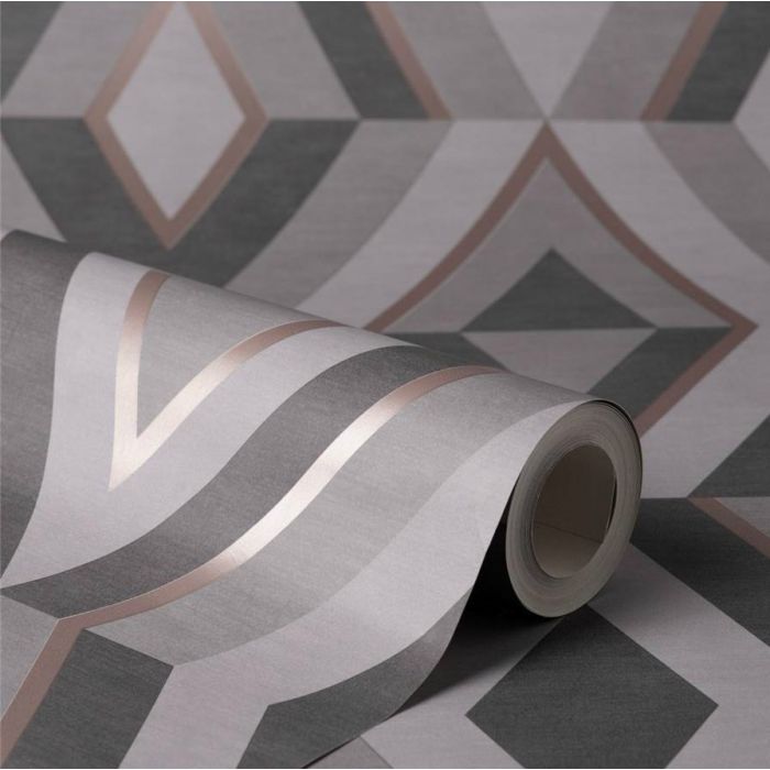 Shard Geometric Wallpaper Dark Grey