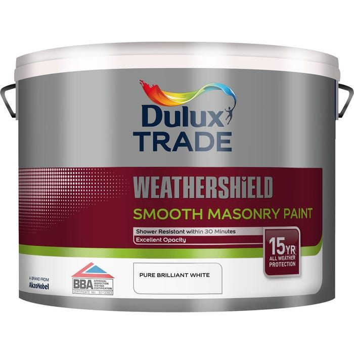 Dulux Trade Weathershield Smooth Masonry Paint - Pure Brilliant White