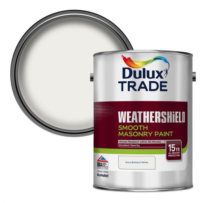 Dulux Trade Weathershield Smooth Masonry Paint - Pure Brilliant White