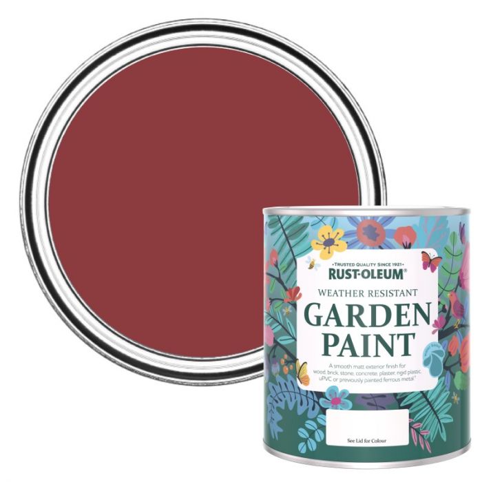 Rust-Oleum Chalky Finish Garden Paint - Empire Red 750ml