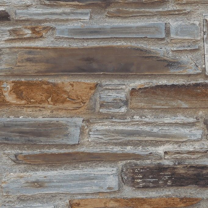 Exposure Stone Wall Wallpaper Brown/Blue