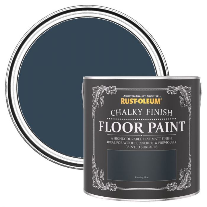 Rust-Oleum Chalky Finish Floor Paint Evening Blue 2.5L