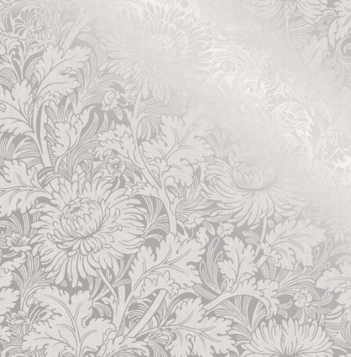 Sandringham Floral Metallic Wallpaper Silver