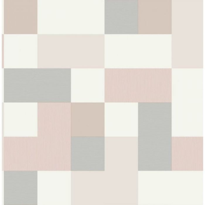 Marino Cube Wallpaper Cream/Pink