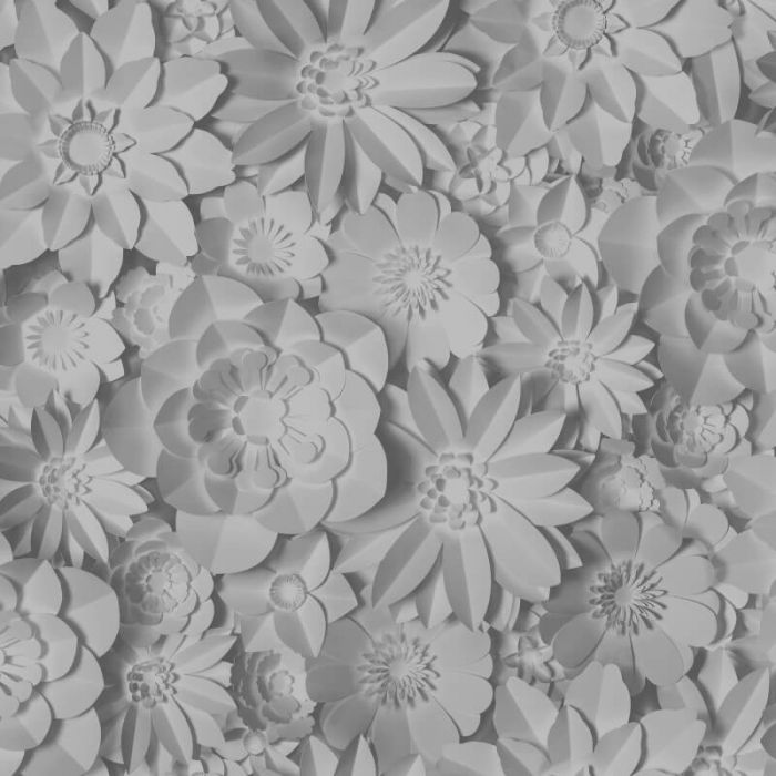 Dimensions Floral 3D Wallpaper Grey
