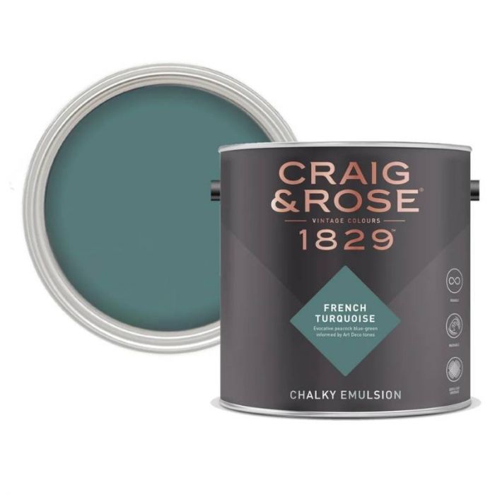 Craig & Rose Chalky Matt Emulsion French Turquoise 