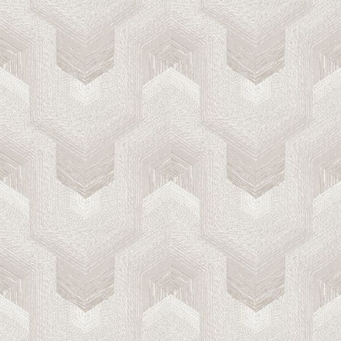 Polygonal Dream Geometric Wallpaper - Pale Silver